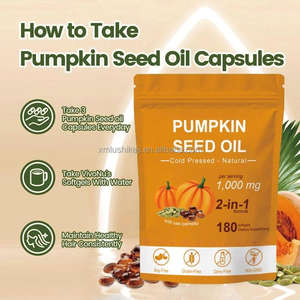 Cápsulas de Aceite de Semilla de Calabaza OEM en Venta, Certificadas Halal, Antioxidantes, Grado Alimenticio para Adultos, Naturales, 1000mg-3000mg, 2 por Porción - Product Image 3