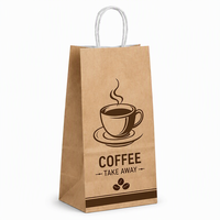 Sacs de courses en papier kraft recyclables, emballages personnalisés pour emporter, pour café, épicerie, pizza, restaurant, usage commercial