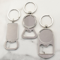 Porte-clés à sublimation laser avec logo personnalisé Ouvre-bouteille en métal miroir en alliage de zinc Porte-clés vierge