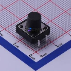 UK-B0224G100-DP25Y Tactile Switch Through hole-4P,12x12mm Switch Single Pole Single Throw Round Button 2.5N Through Hole - Product Image 1