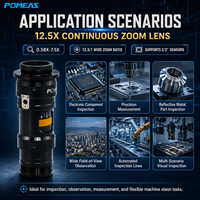 Objectif à zoom continu manuel 12,5X avec 15 positions mécaniques pour vision industrielle LZL-12100D15