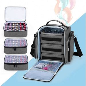 BSCI factory 72 Bottles Nail Polish Organizer Holds Multiple Storage Nail Polish Carry <b>Case</b> with 3 Removable Pouches - Product Image 6