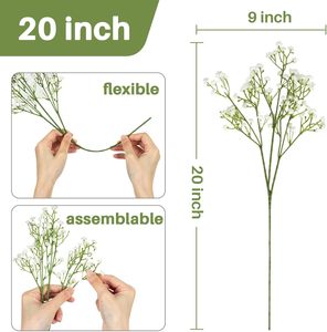 ดอกยิปโซฟิลลาสีขาว 10 ชิ้น <span class=keywords><strong>ดอกไม้</strong></span>ประดิษฐ์สำหรับงานแต่งงาน ช่อดอกไม้เจ้าสาว ของตกแต่งบ้าน ของขวัญวันวาเลนไทน์ จัดดอกไม้ - Product Image 2