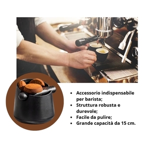 Contenitore per caffè macinato Knock Box da 15 cm, accessorio per barista, per porta filtro, contenitore per caffè silenzioso e antiscivolo - Product Image 4