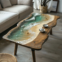 Meilleure qualité Nouvelle table écologique personnalisée en bois de noyer massif Cuisine Restaurant Salle à manger Café Rivière Table en résine époxy