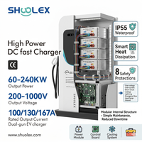 Station de recharge rapide pour véhicules électriques (VE) à courant continu (CC) de qualité commerciale, à double pistolet, 60 kW-240 kW, haute tension 200-1000 V