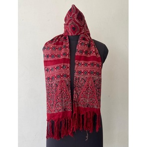 Étole d'impression Ajrakh en bloc à main Ryon doux avec artisanat de qualité supérieure et motifs élégants lavable en machine idéal pour la mode - Product Image 1