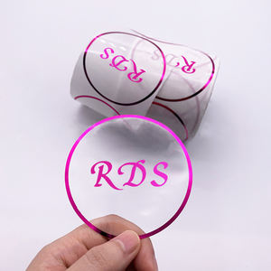 Autocollants personnalisés pour flacons cosmétiques transparents, rouleau d'autocollants transparents, estampage à chaud, logo en feuille d'or, étiquettes d'autocollants - Product Image 1