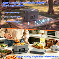 Offre Spéciale : Boîte à lunch auto-chauffante portable multifonction 1,5 L 27000 mAh alimentée par USB avec ustensiles pour voiture et usage extérieur