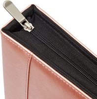 Porte-chèques professionnel à 7 anneaux avec fermeture éclair pour chèques, porte-documents personnalisé avec logo en relief, classeur en cuir PU A4
