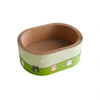 Lit et Nid pour Chat en Forme de Chat de Dessin Animé, Durable, Anti-Griffures, Sans Débris, Bac à Griffer pour Chat