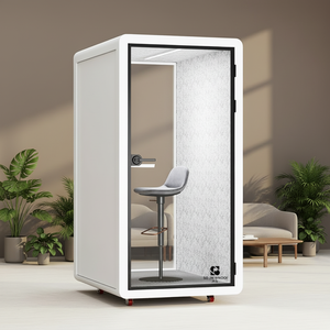 Cabine de bureau insonorisée modulaire moderne, mobilier de bureau insonorisé, cabine téléphonique mobile, cabine de réunion silencieuse, design élégant pour hôtel - Product Image 3