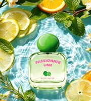 ROSY MOSY Parfum Passionné Lime EDP, Senteur Agrumes Frais, Flacon Carré, Bouchon Rond, Parfum d'Été, Cadeau, Étiquette Privée Personnalisée