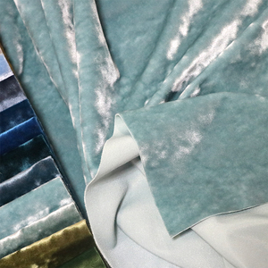 M908 Eisblumen 300gsm Einfarbiger Polsterstoff 100% Polyester 280cm Panne-Velours Vorhangstoff Gecrushter Samtstoff - Product Image 1