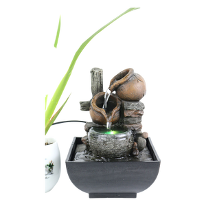 Mini Fontaine <span class=keywords><strong>de</strong></span> Rocaille Bonsaï, Cascade en Résine à Alimentation USB <span class=keywords><strong>avec</strong></span> <span class=keywords><strong>Bassin</strong></span> Suspendu, Sculpture Zen pour Décoration <span class=keywords><strong>de</strong></span> Table - Product Image 6