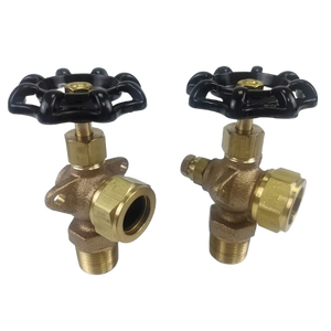 Robinet de jauge d'eau en bronze 1/2 po avec drain inférieur, interrupteur en verre sans trou sur l'autre poignée, noir - Product Image 5