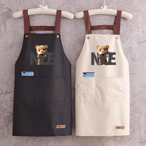 Delantal de Mickey Negro de Manga Larga, Impermeable, para Cocina, Trabajo, Adultos, Unisex, Diseño de Dibujos Animados - Product Image 2