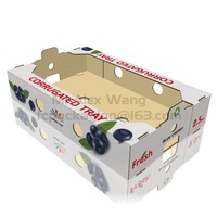 Boîte d'emballage pour fruits en carton ondulé recyclable personnalisée avec laminage mat et revêtement UV pour le transport/stockage des myrtilles et des raisins