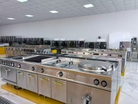 Ligne de cuisson modulaire personnalisée en acier inoxydable, cuisinière à gaz commerciale, plaque de cuisson plate, grill à pierres volcaniques, équipement de cuisine pour la cuisson