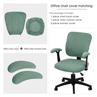 Ensemble de housses extensibles antidérapantes pour chaise de salle à manger et de bureau comprenant une couverture arrière de coussin et un accoudoir pour un usage domestique de bureau d'ordinateur