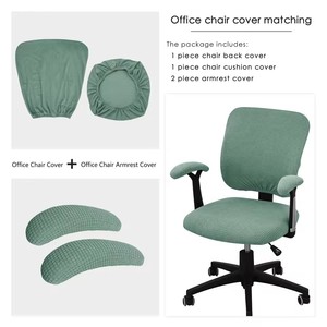 Non-Slip Stretch Slipcover Set for Dining and Office <strong>Chair</strong> Includes Cushion Back <strong>Cover</strong> and Armrest for Computer Desk Home Use - Product Image 6