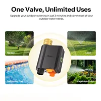 SONOFF SWV-ZFE EU Hydro Series Hydro ONE Vanne d'eau intelligente Zigbee avec débitmètre, entrée d'eau en laiton, alerte d'anomalie, compatible Apple Home