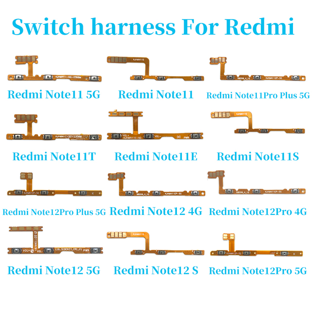 Hot Sale Mobile Phone Flex Cables Power Switch Ribbon for Redmi Note11 11T 11Pro 12 12 4G 12S 12pro 5G Mobile Phone Accessories