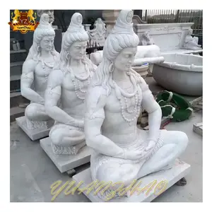 Yüksek kaliteli açık yaşam boyutu hint lord shiva mermer heykel güzel mermer shiva heykeli