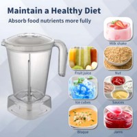 Wadah Blender Profesional 1L, Mixer Smoothie, Pembuat Jus Buah, Suku Cadang Wadah dengan Rakitan Pisau