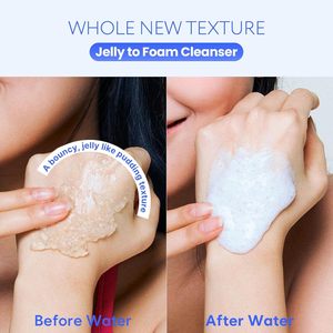 Nettoyage en profondeur des pores et exfoliation douce avec un nettoyant visage hydratant à l'acide hyaluronique PHA et au panthénol, nettoyant visage en gelée - Product Image 3