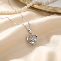 Collier Pendentif Cœur en Argent Sterling 925 avec Moissanite VVS Grade D de 4 mm, Bijou Romantique pour Femme, Meilleure Vente