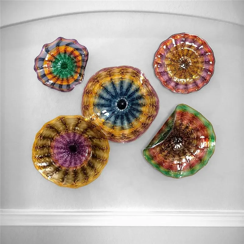 Modern Wall Art Home Decor Murano Glass Flower Plate Wall Decorations for Home Living Room