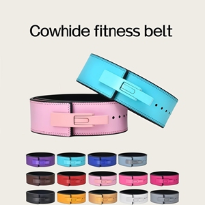 2026 Factory Custom NEW 10/8MM Cowhide Leather Weight Lifting <b>Belts</b> Deadlifting Waist Support Gym Squat Training Lever Buckle - Product Image 1