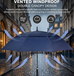 <span class=keywords><strong>Parapluie</strong></span> de golf noir de luxe pour affaires, auvent imperméable en pongé 210T de qualité supérieure, <span class=keywords><strong>grand</strong></span> <span class=keywords><strong>parapluie</strong></span> droit automatique pour les trajets quotidiens - Product Image 4