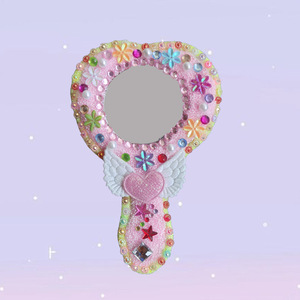 ชุดตกแต่งแปรงแต่งหน้ากระจกไม้ DIY สำหรับเด็กผู้หญิง ชุดงานฝีมือศิลปะสร้างสรรค์ พร้อมสติกเกอร์อัญมณีวิบวับ สำหรับเป็นของขวัญวันเกิดเด็ก - Product Image 6