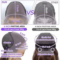 Perruques en dentelle frontale 13X6 Body Wave avec mèches ombrées, cheveux humains, dentelle HD transparente, perruques frontales en dentelle, balayage, perruque sans colle pour femmes