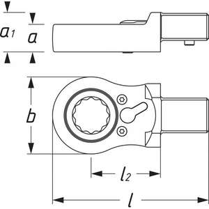 HAZET - 6606D-21 Clé à douille à cliquet 14x18mm-EAN 4000896179916 TORQUE WRENCHES BITS - Product Image 2