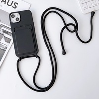 Réglable Silicone TPU Bandoulière Lanière Cas Doux Collier Mobile Téléphone Cas Titulaire De La Carte pour iPhone 17 16 15 14 13 12 11 XR 8