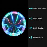 Sous-verres lumineux LED personnalisés en forme de tunnel, activés par le poids, design multicolore, transparents, ronds, pour fêtes, clubs et événements