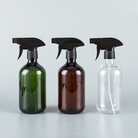 Bouteille PET à presser colorée de 300ML, 400ML, 500ML, la plus vendue, avec pompe pulvérisatrice carrée à déclenchement rapide, modèle Boston à épaule ronde