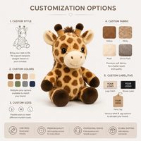 Peluche Girafe Assise Personnalisée en Coton PP Anti-Stress, Mignonne, Dessin Animé, Douce et Moelleuse, Cadeau de Vacances, Décoration Maison