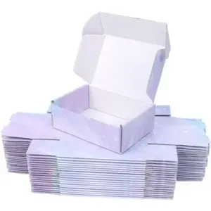 稳定的可回收纸瓦楞纸板运输小紫色包装盒批发