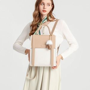 Hot Sale Women's <b>Backpack</b>, Minimalist Beige PU Leather <b>Backpack</b> Convertible Handbag for Office & Daily Life - Product Image 3