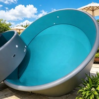 Piscine Gonflable Géante Ronde Rigide à Technologie Drop Stitch, Piscine Profonde Portable pour l'Été
