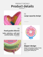 Porte-monnaie créatif en silicone en forme de donut, jouet anti-stress mignon à presser, mini sac à bulles pour enfants, best-seller transfrontalier