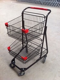 Siêu thị xe đẩy Mua sắm giỏ hàng với hai lớp giỏ hai lớp nền tảng cấu trúc - Product Image 3