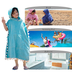 Serviette <span class=keywords><strong>de</strong></span> plage à capuche très vendue pour adolescents avec pompon pour tout-petits pour la piscine Serviettes <span class=keywords><strong>de</strong></span> <span class=keywords><strong>bain</strong></span> - Product Image 3