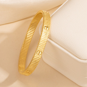 Fashion Bangle Gold Silver Plated <b>Copper</b> <b>Bracelet</b> Unisex Gift Jewelry Yiwu Origin Sz12.23 8 Circular Ring Design - Product Image 3