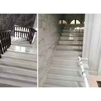 Vente en gros, carreaux d'escalier en marbre blanc étoile de colombie, carreaux de sol en marbre en pierre naturelle pour salle de bain