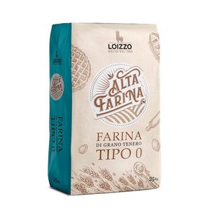 Farine de blé tendre italienne de type 0 de haute qualité, 25 kg, pour pâtisseries et boulangerie, en sac en papier, par Molini Loizzo - Product Image 1